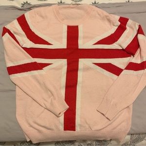 Boden pink milkshake flag sweater size L